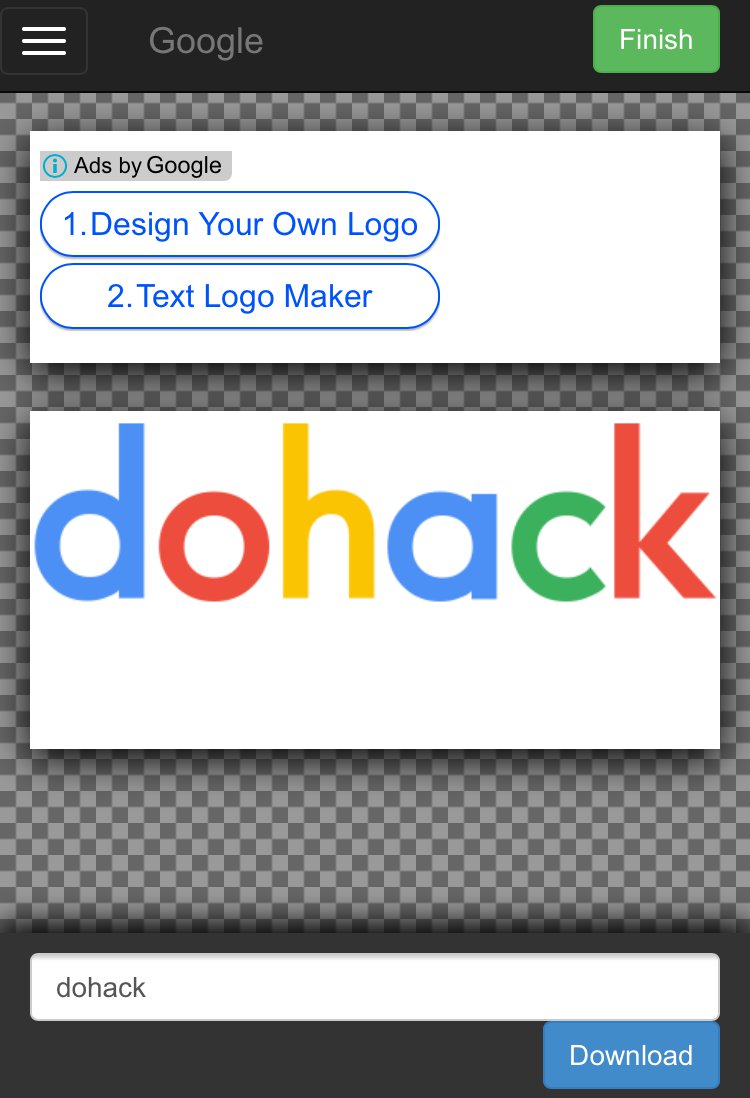 Google風 企業ロゴの文字部分を自由に変更して画像保存ができるサイト ドハック