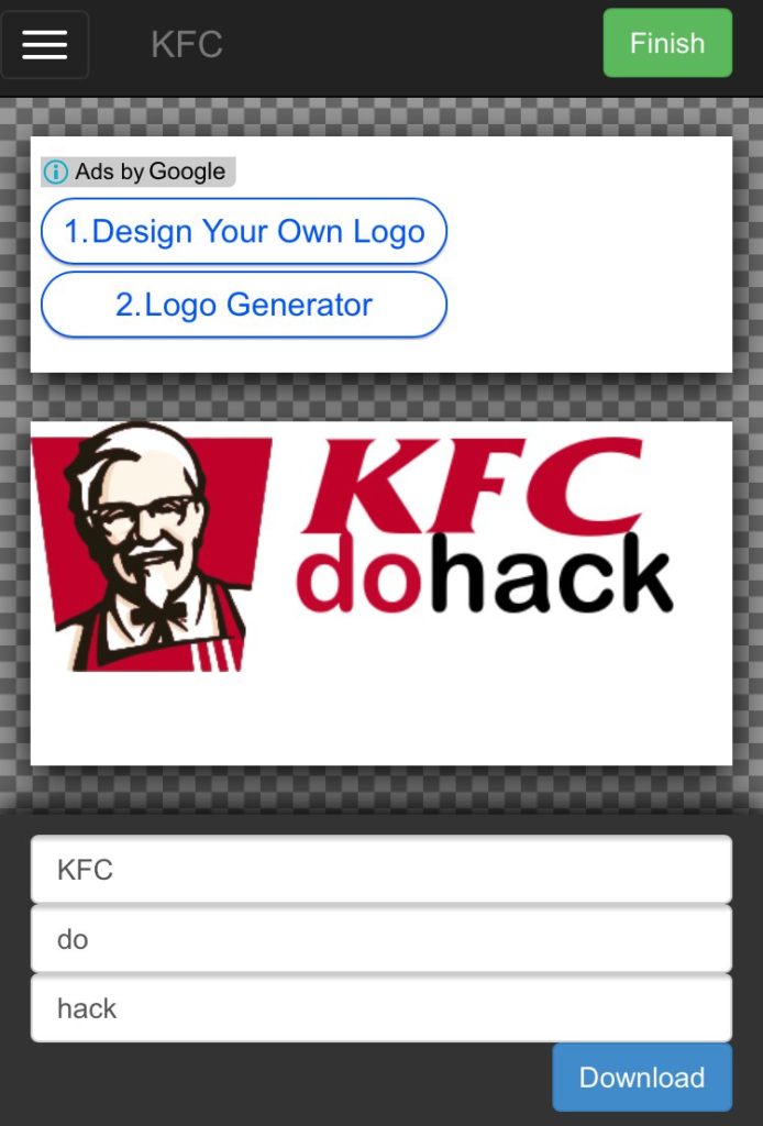 KFC風_企業ロゴの文字部分を自由に変更して画像保存ができるサイト